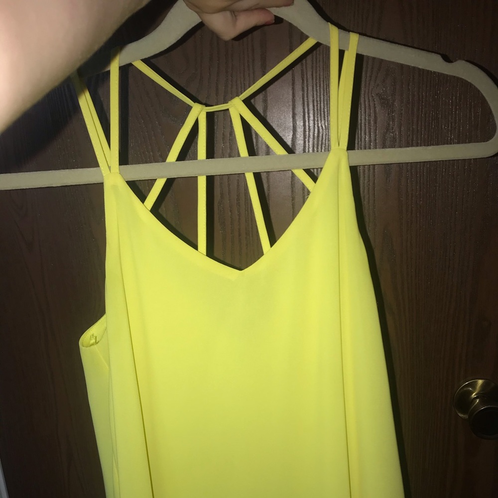 Neon yellow flowy dress